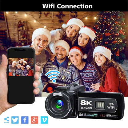 🎥 Cámara 8K 64MP 60FPS con Pantalla Táctil 3" y Zoom 18x 📱🌐