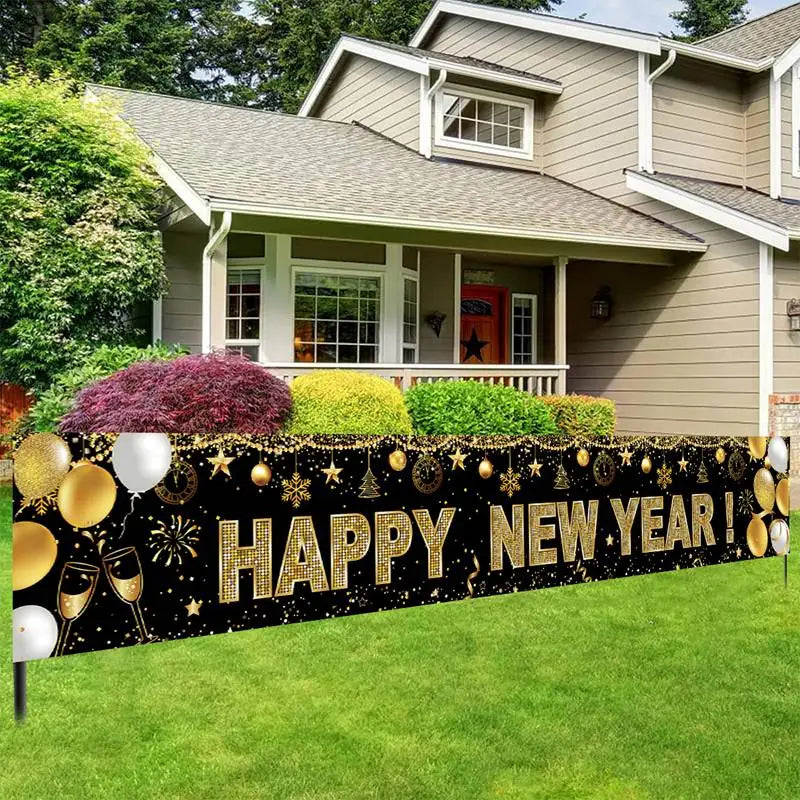 🎆 Feliz Año Nuevo 2025 🎉 | Banner Navidad 🎄, Natal Noel 🎅, Banderas al Aire Libre 🇾🇪 | Decoración de Fiesta 🎊 de Año Nuevo ✨ | Globo 🎈 y Fotografía 📸 Fondo