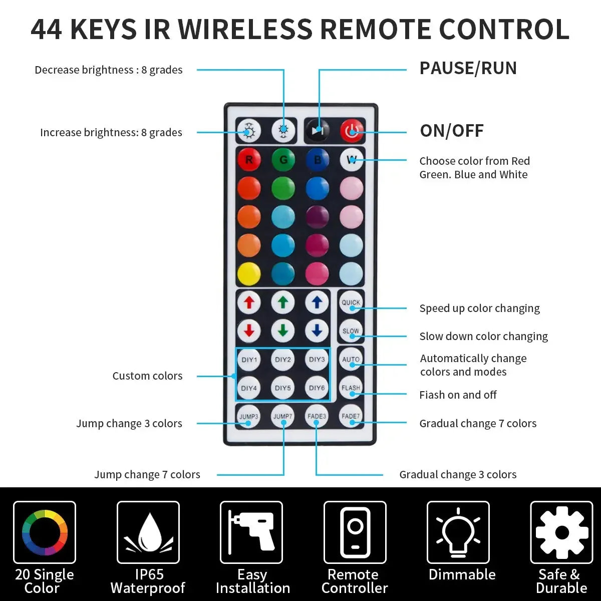 💡 Tira LED RGB 5050 USB 5V 🎨, Control App 📱, Flexible para Decoración del Hogar 🏠